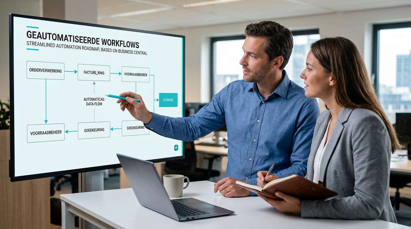Financieel manager controleert realtime dashboard met automatiseringsresultaten