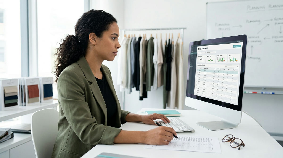 Overzicht van voorraad en verkoopkanalen in een fashion ERP dashboard