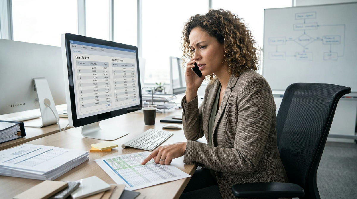 Een overzichtelijk dashboard van ERP software dat financiële data en operationele KPI's toont.